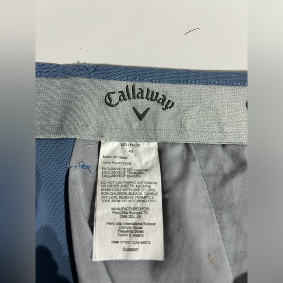 Callaway Golf Mens 40x7 Shorts Flat Front Slate Blue Quick Dry Lightweight - Picture 5 of 8